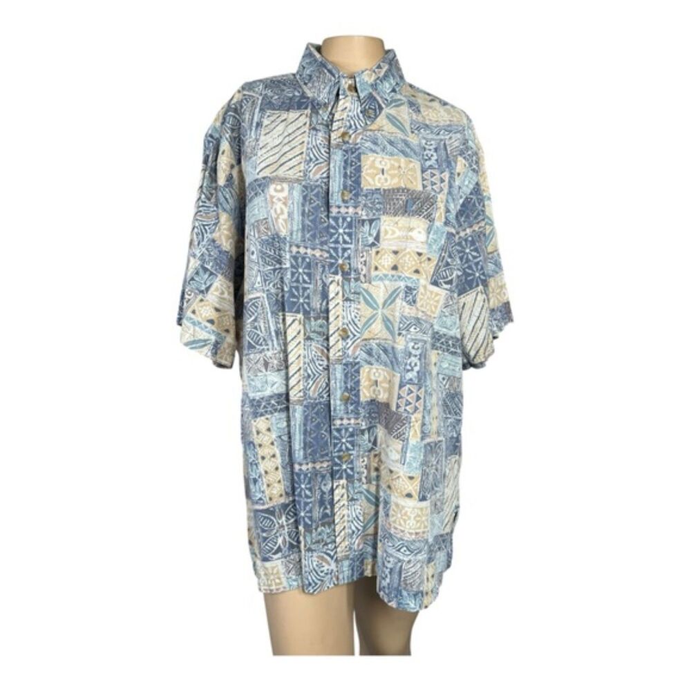 Kahala Hawaiian Islands Patchwork Print Shirt XL Handcrafted in Hawaii